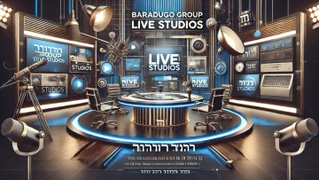 DALL·E 2025-01-27 09.36.56 – A sleek and modern banner design for a WordPress post announcing the launch of a new media studio website, ‘Baradugo Group Live Studios’. The design f